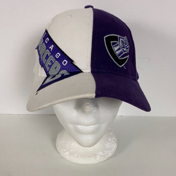Vintage XFL Chicago Enforcers Hat Football Purple White Adjustable Baseball Cap - Picture 2 of 11